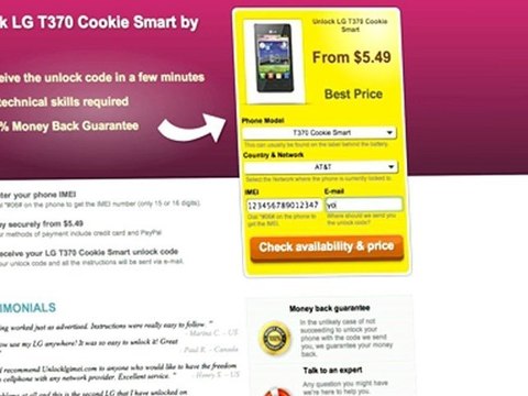 UNLOCK LG Cookie Smart T370 - HOW TO UNLOCK YOUR LG Cookie Smart T370