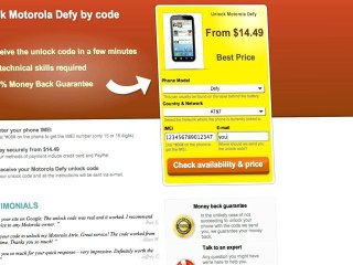 UNLOCK Motorola Defy - HOW TO UNLOCK YOUR Motorola Defy