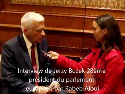 Interview de Jerzy Buzek président du parlement européen par Rabeb Aloui