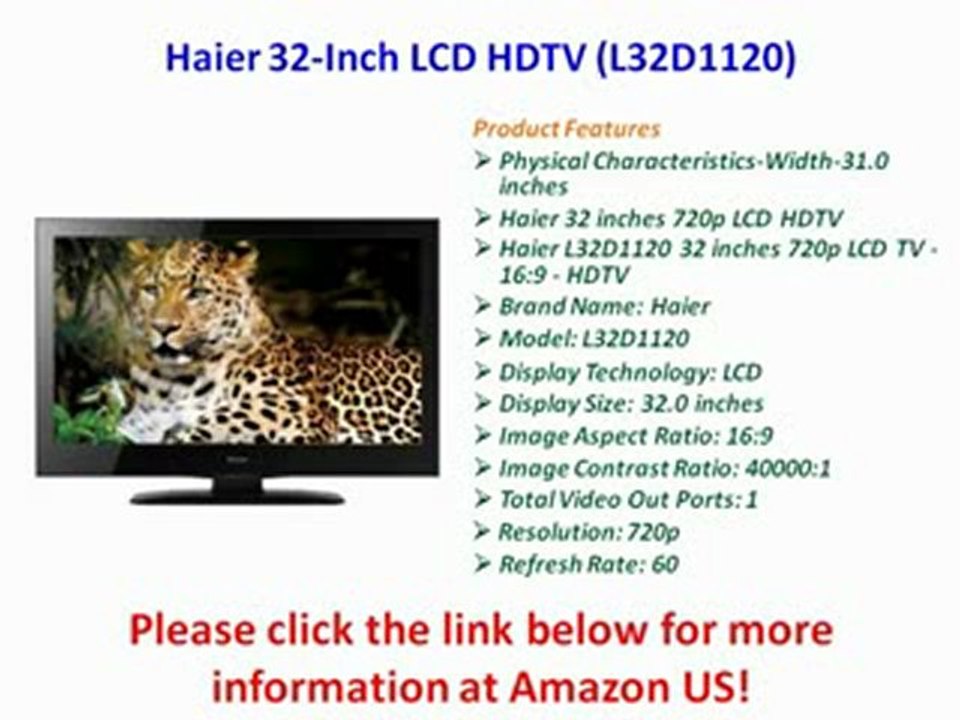 Haier 32-Inch LCD HDTV (L32D1120) Review
