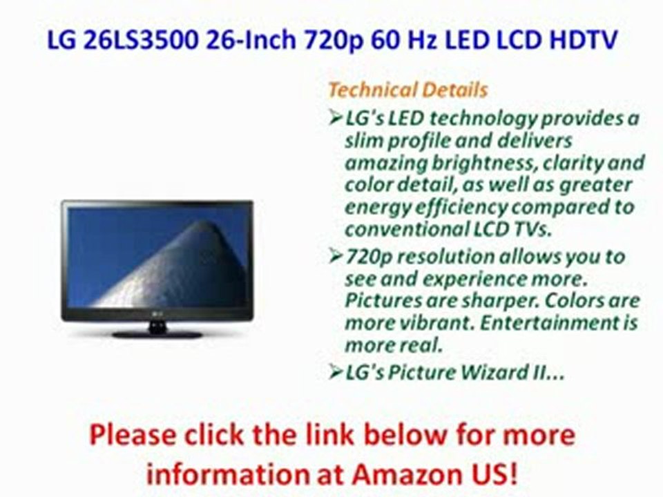 LG 26LS3500 26-Inch 720p 60 Hz LED LCD HDTV Best Price