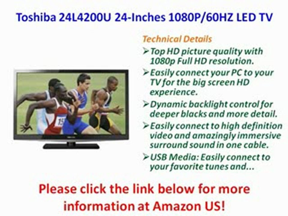 Toshiba 24L4200U 24-Inches 1080P/60HZ LED TV Best Price