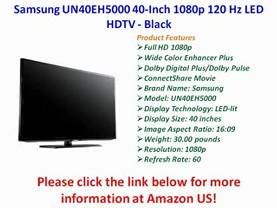 Samsung UN40EH5000 40-Inch 1080p 120 Hz LED HDTV - Black Best Price