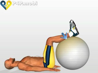 Bridging with swiss ball (women workout Slim Hips)