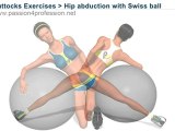 Buttocks Exercises  Hip abduction with Swiss ball