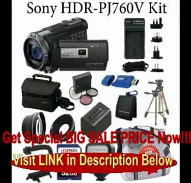 Sony HDR-PJ760V 96GB Full HDFull HD Camcorder with Projector + Sony Spare NP-FV70 Battery