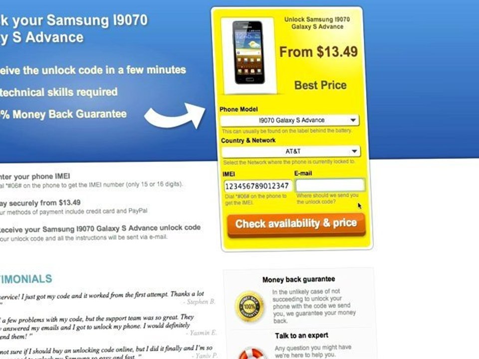 UNLOCK Samsung Galaxy S Advance I9070 - HOW TO UNLOCK YOUR Samsung Galaxy S Advance I9070