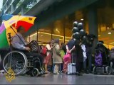 Disability activists protest Paralympics sponsor
