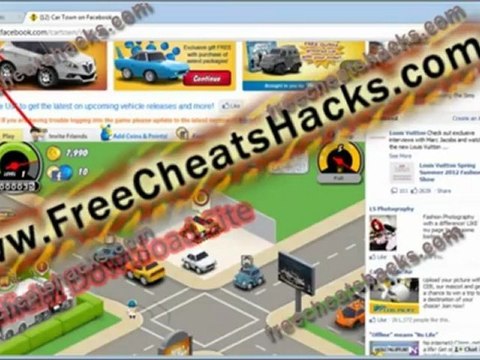 Car Town Cheats Hacks Car Points Car Coins unlock All Cars and Win Race Bot 2012.
