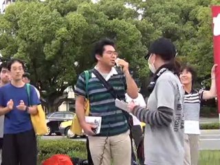 20120830 (2/2) 下地真樹 大阪 瓦礫の広域処理に対する抗議 ＠中之島公会堂前