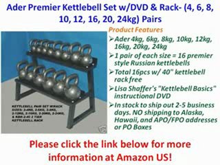 Ader Premier Kettlebell Set w/DVD & Rack- (4, 6, 8, 10, 12, 16, 20, 24kg) Pairs Review