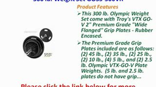 Troy's VTX Premium Black Rubber Encased Olympic 300 lb. Weight Set GOSS-300VR