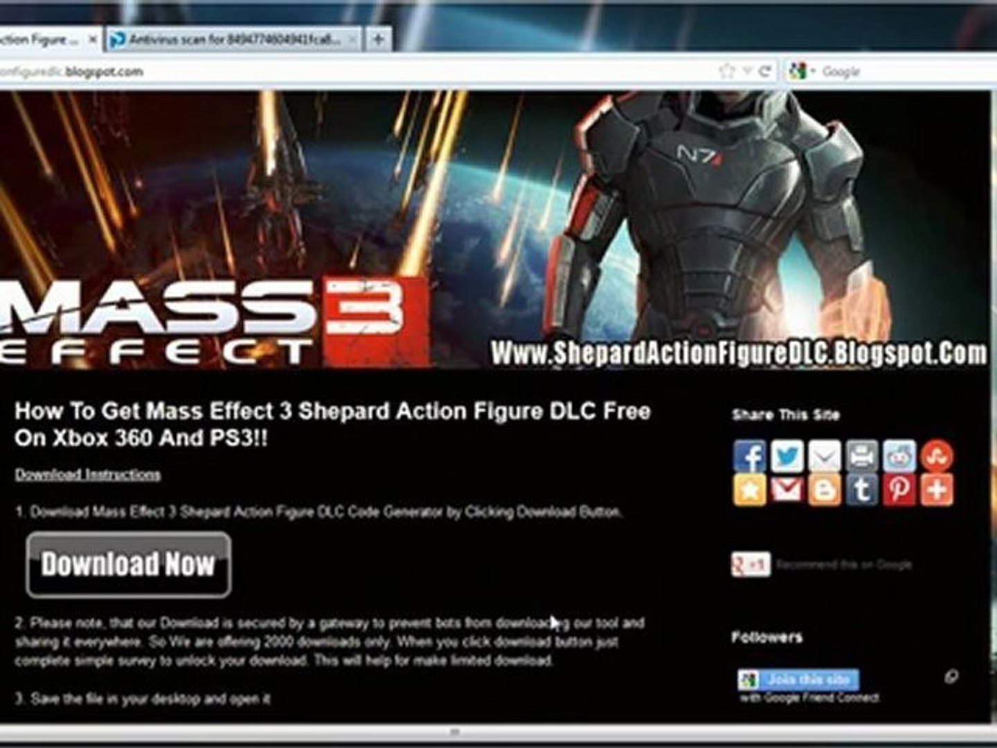 ⁣Mass Effect 3 Shepard Action Figure DLC Free