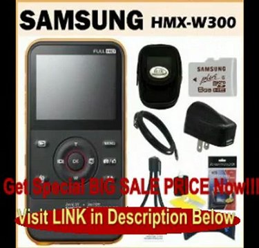 Samsung HMX-W300 Waterproof HD Pocket Camcorder Yellow + Samsung Class 6 8GB Micro SD Memory Card + Flexible Mini Tripod +...