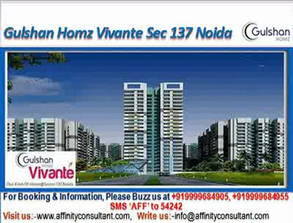 Gulshan Homz Vivante @09999684905 Select Apartments New Projects Sector 137 Noida