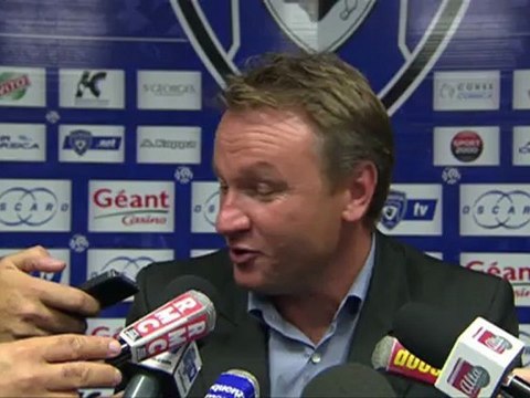 Conférence de presse SC Bastia - AS Saint-Etienne : Frédéric HANTZ (SCB) - Christophe GALTIER (ASSE) - saison 2012/2013