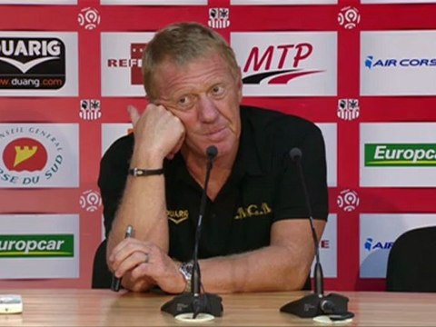 Conférence de presse AC Ajaccio - Evian TG FC : Alex DUPONT (ACA) - Pablo CORREA (ETG) - saison 2012/2013