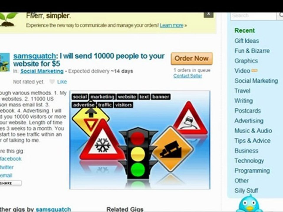 Visionary Ventures Presents How to get Traffic with the Instant Traffic Method How to use Fiverr