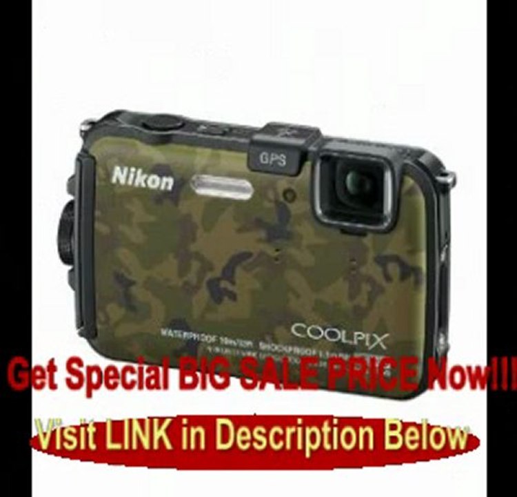 BEST BUY Nikon COOLPIX AW100 16 MP CMOS Waterproof Digital Camera with GPS and Full HD 1080p Video (Camouflage)