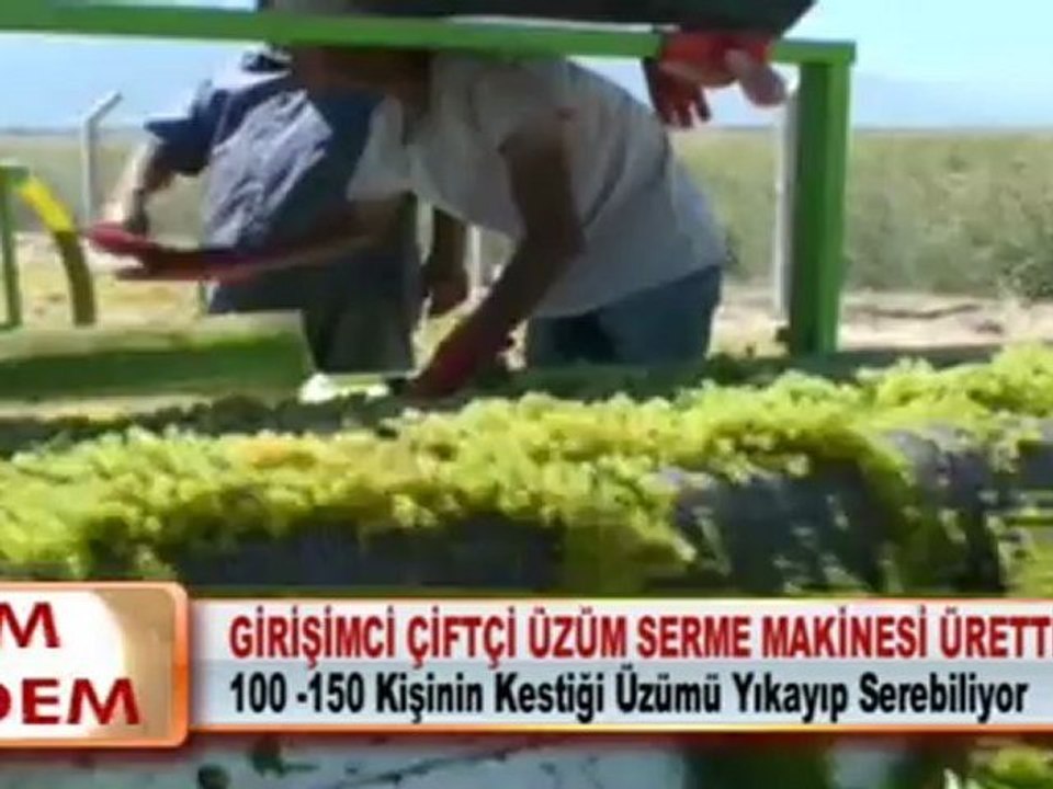 GİRİŞİMCİ ÇİFTÇİ ÜZÜM SERME MAKİNESİ ÜRETTİ