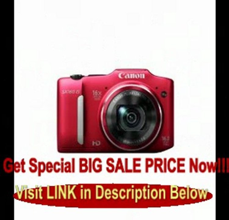 Canon PowerShot SX160 IS 16.0 MP Digital Camera with 16x Wide-Angle Optical Image Stabilized Zoom with 3.0-Inch LCD (Red) BEST PRICE