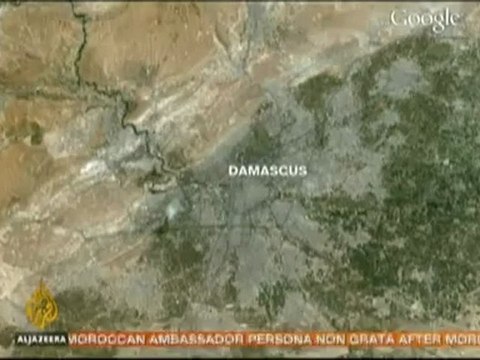 Google map of Damascus neighbourhoods where fighting rages