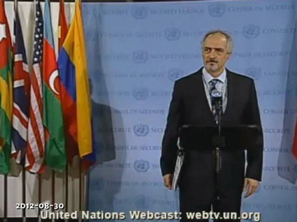 SYRIA SYRIE - Bashar Ja'afari (Syria) on Syria - Security Council Media Stakeout