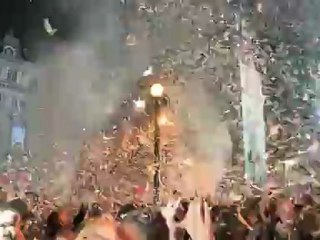 Millions of feathers fall on London in circus spectacular