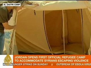 Jordan erects first official Syrian refugee camp