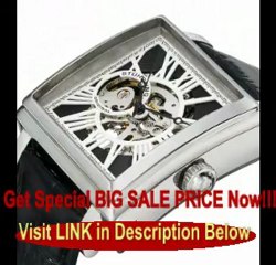 Stuhrling Original Men's 389.33151 Classic Automatic Skeleton Square Silvertone Watch Set