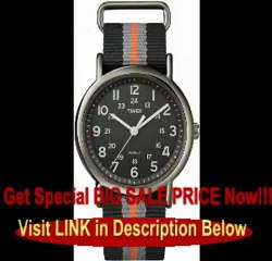 Timex Men's T2N892KW Weekender Black and Orange Watch