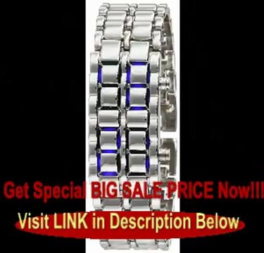 Iron Samurai Blue LED Digital LAVA Watch With Silver Stainless Steel Bracelet Band-LAVSLBL FOR SALE