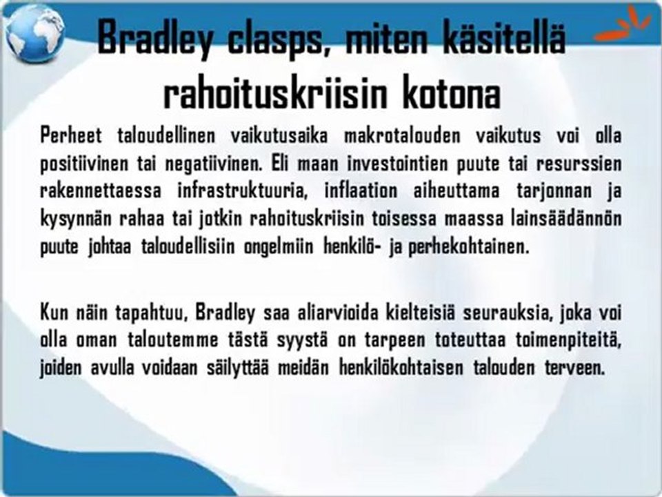Bradley clasps, miten käsitellä rahoituskriisin kotona, bradley madrid associates