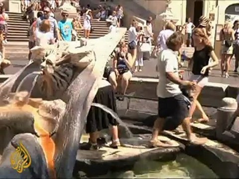 Forest fires burn across Europe