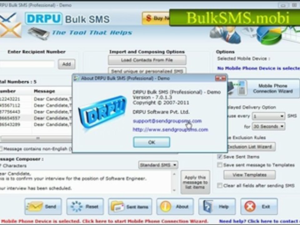 bulk sms software online free send group sms gsm android blackberry mobile phone usb modem