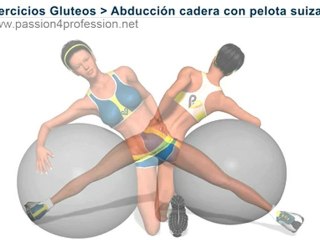 Ejercicios Gluteos - Abduccion cadera con pelota suiza