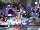 Hong Kong students protest new education... - no comment
