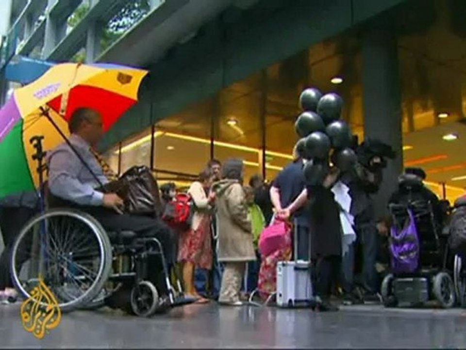 Disability activists protest Paralympics sponsor