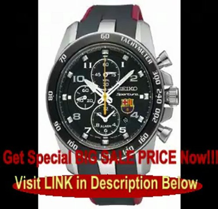 New Seiko Mens FC Barcelona Limited Edition Sportura Chronograph SNAE93 Watch Best Price