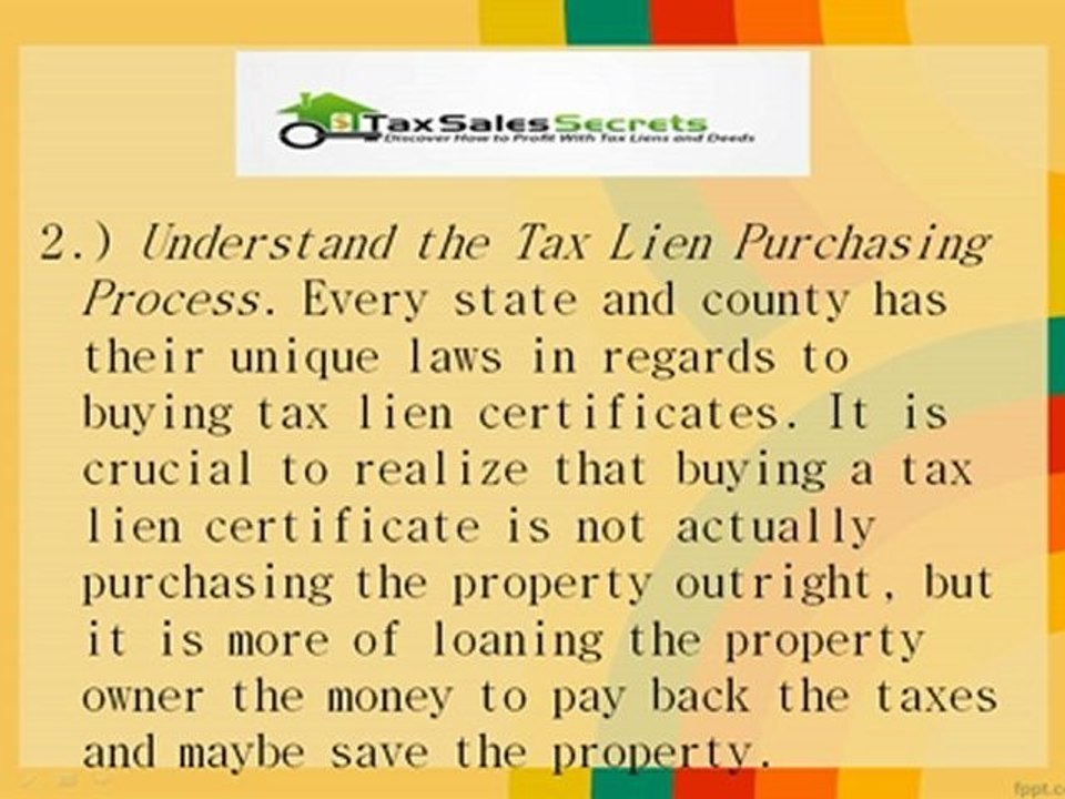 Tips in Buying Tax Liens