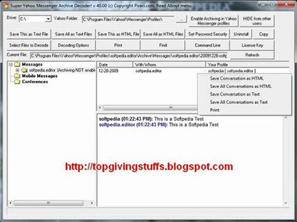 Super Yahoo Messenger Archive Decoder v4.0