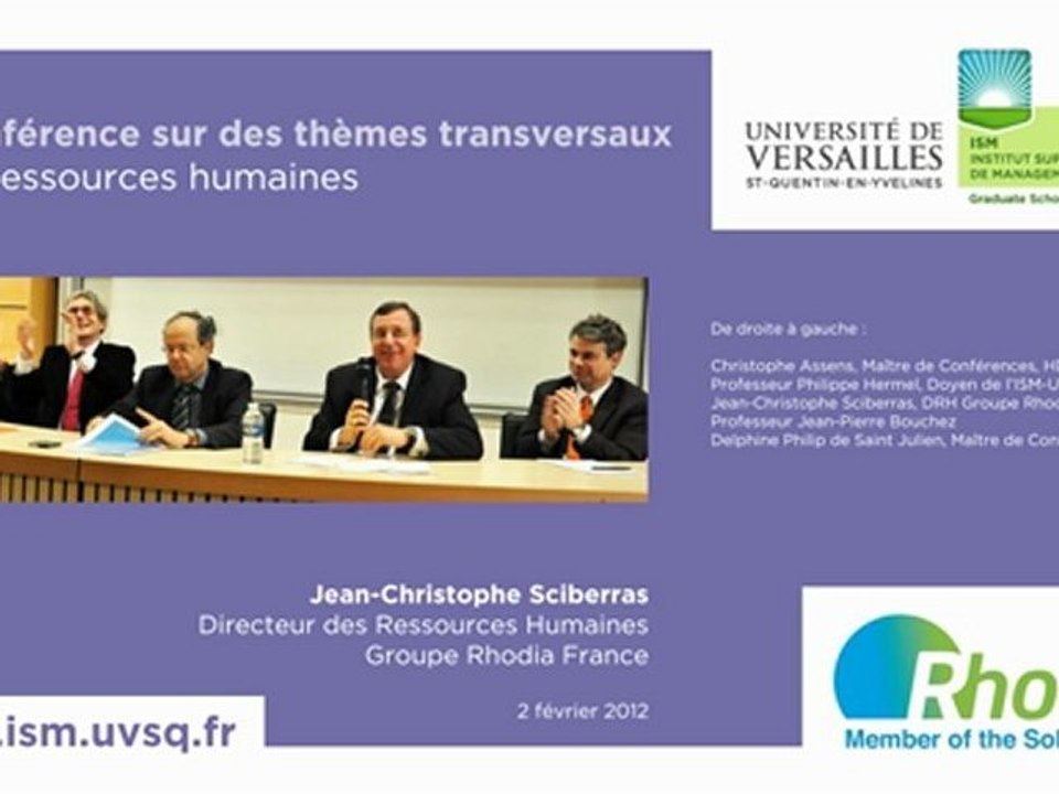 Rencontres du Management ISM-UVSQ - Rhodia 3/3