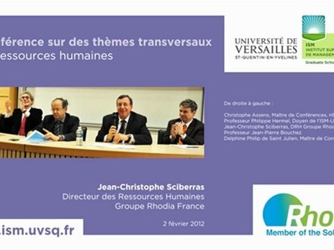 Rencontres du Management ISM-UVSQ - Rhodia 3/3