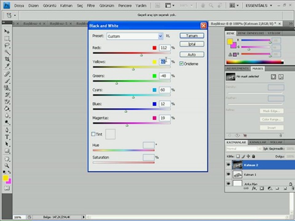 PhotoShop ile Resimi Siyah Beyaz Yapma