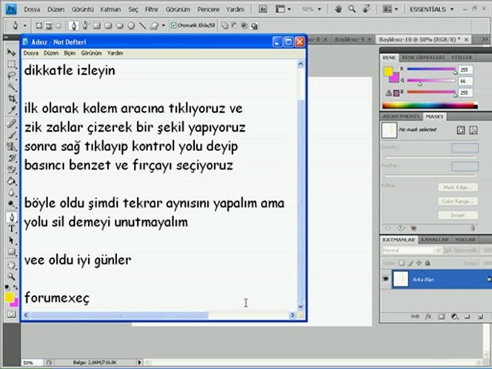 PhotoShop ile2li Pen Tool Yapımı