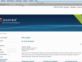 Joomla 2.5 : Les options du lien Accueil