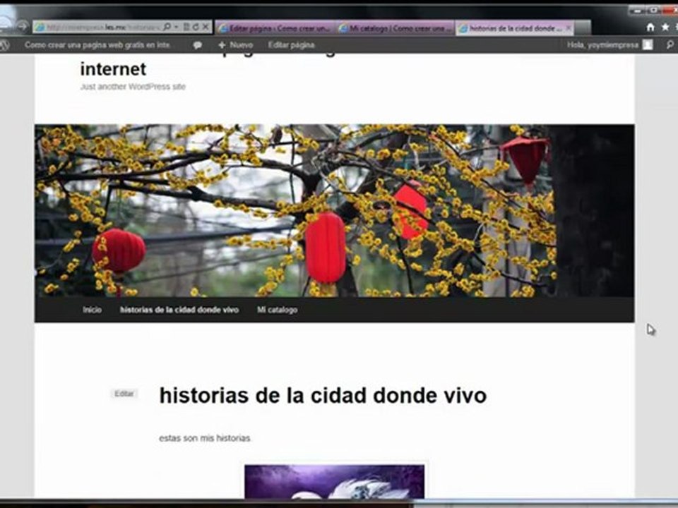 crear pagina web gratis con .wordpress