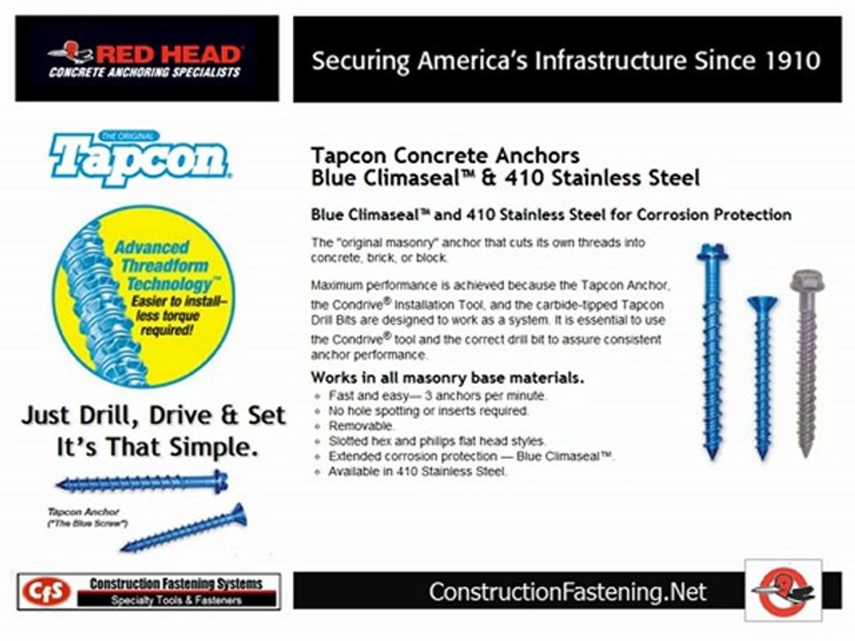 The Basics of Concrete Screw Fasteners