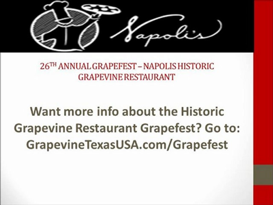 Napolis Historic Grapevine Restaurant Grapefest