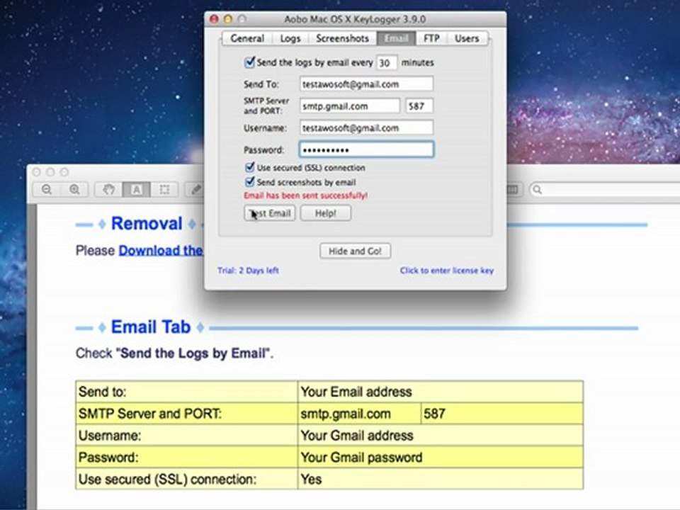 Aobo Mac Keylogger Std Installation and Configuration Guide